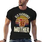 Old Fashioned Mother Bourbon Drinker Whiskey Mom Mothers Day Premium  Trendy Pattern T-Shirt
