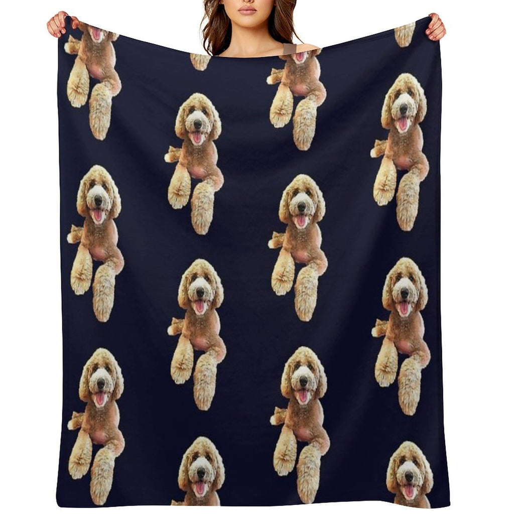 Labradoodle Cute Cartoon Dog Lightweight Throw Blanket