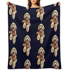 Labradoodle Cute Cartoon Dog Lightweight Throw Blanket