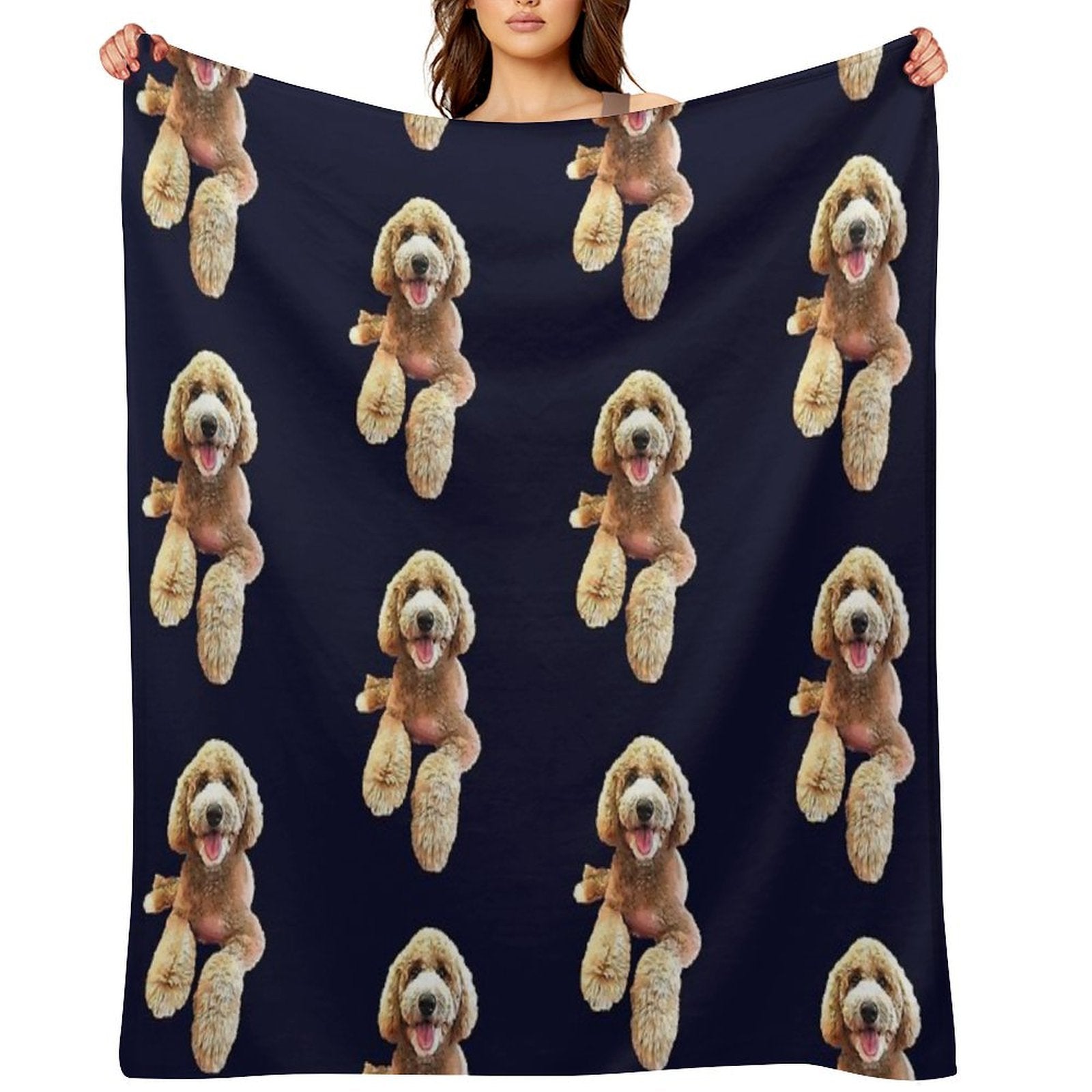 Labradoodle Cute Cartoon Dog Lightweight Throw Blanket