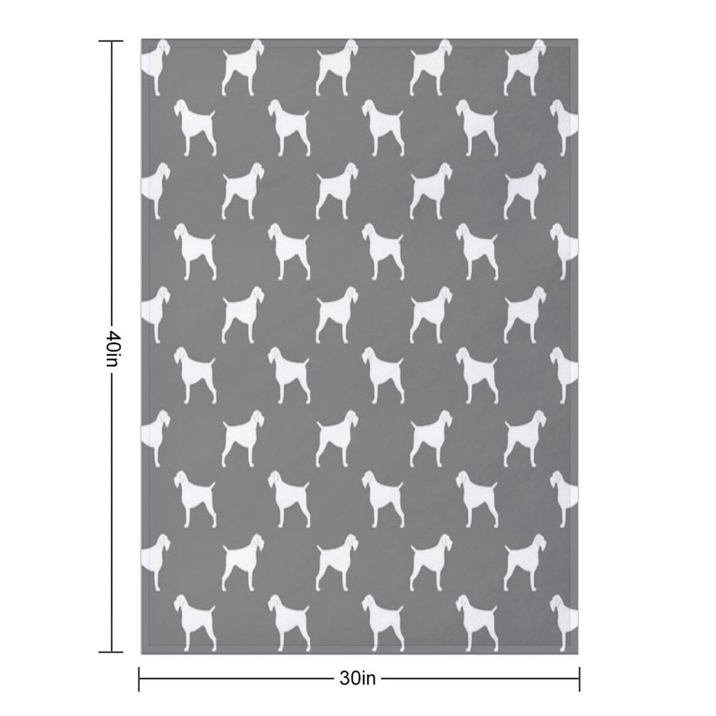 German Wirehaired Pointer Silhouette(s) Easy Care Throw Blanket