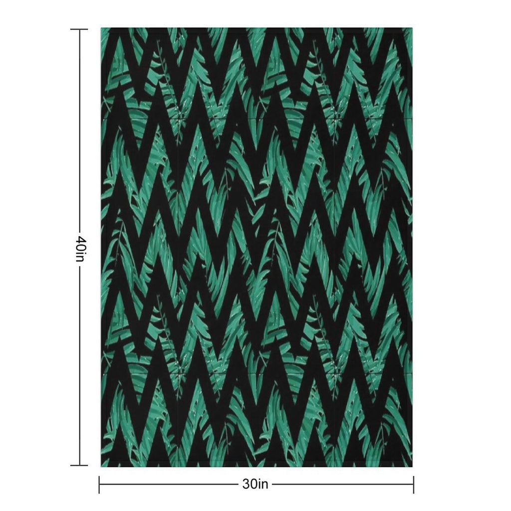 Palm Leaves Zig Zag Line 2 All-season Throw Blanket