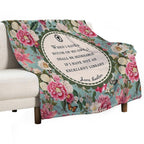 Jane Austen Library Quote, Literary, Bookish, Book Lover, Vintage Floral Flowers Multi-functional Throw Blanket