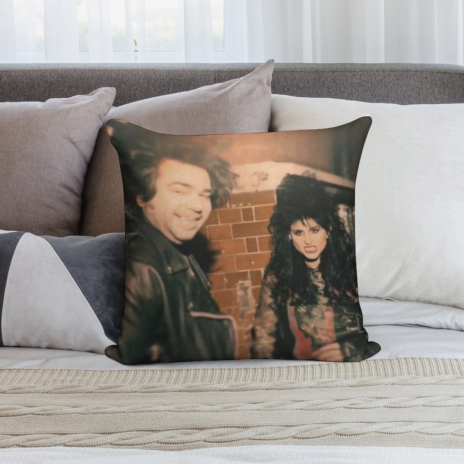Laszlo & Nadja in The 80s Soft Ultra-Soft Texture Throw Pillow