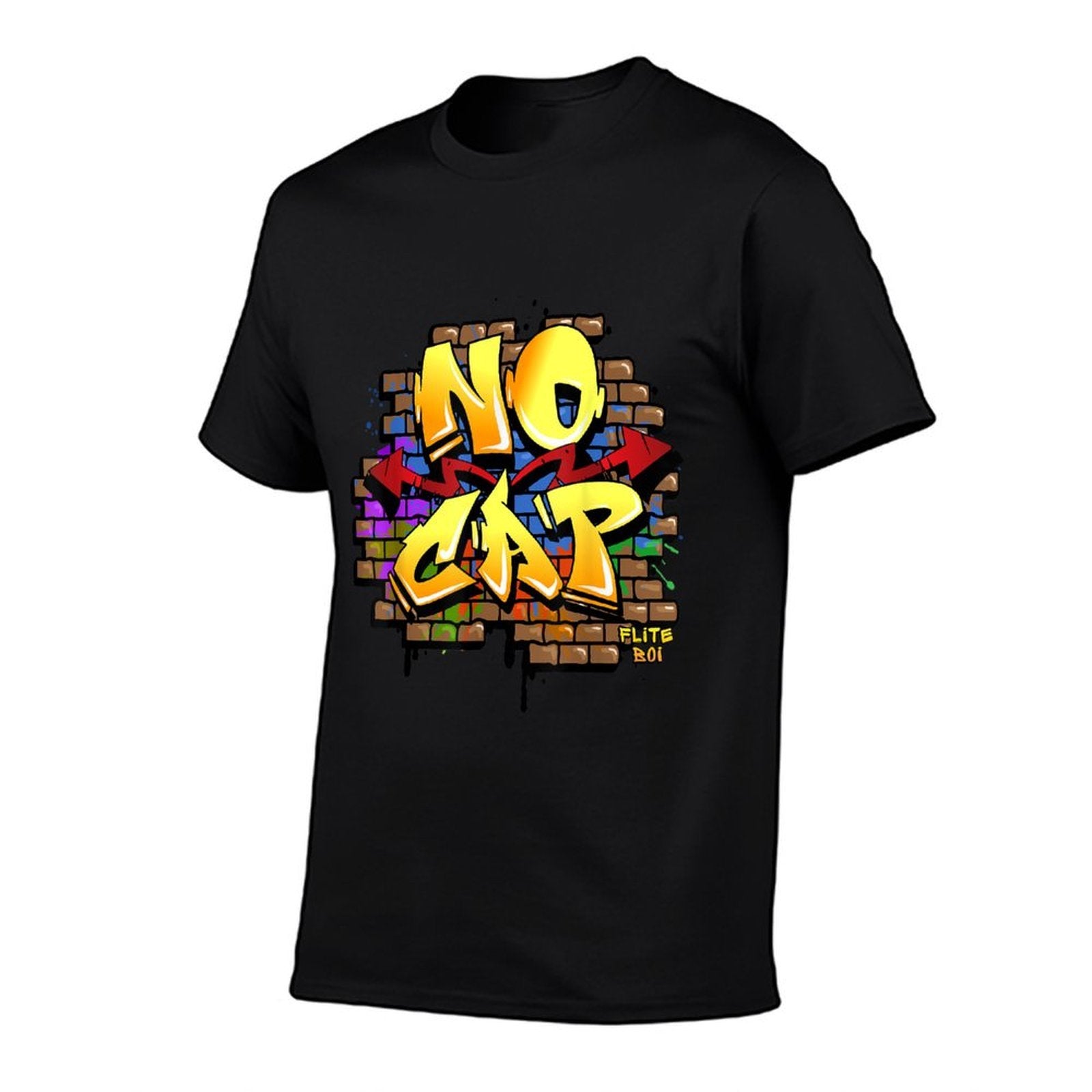 Graffiti Funny Humor - No Cap  Ribbed Collar T-Shirt