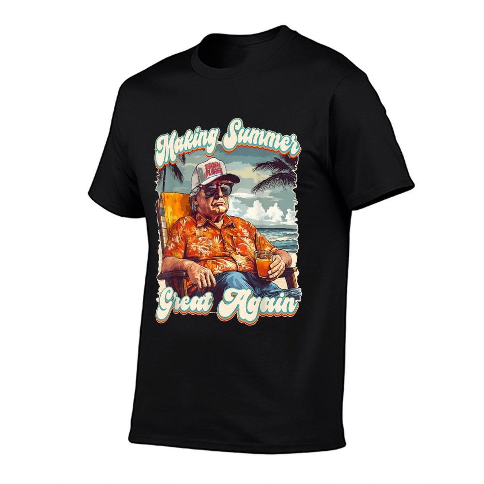Making Summer Great Again Hawaii Beach Funny Trump Vacation  Summer-ready Fabric T-Shirt