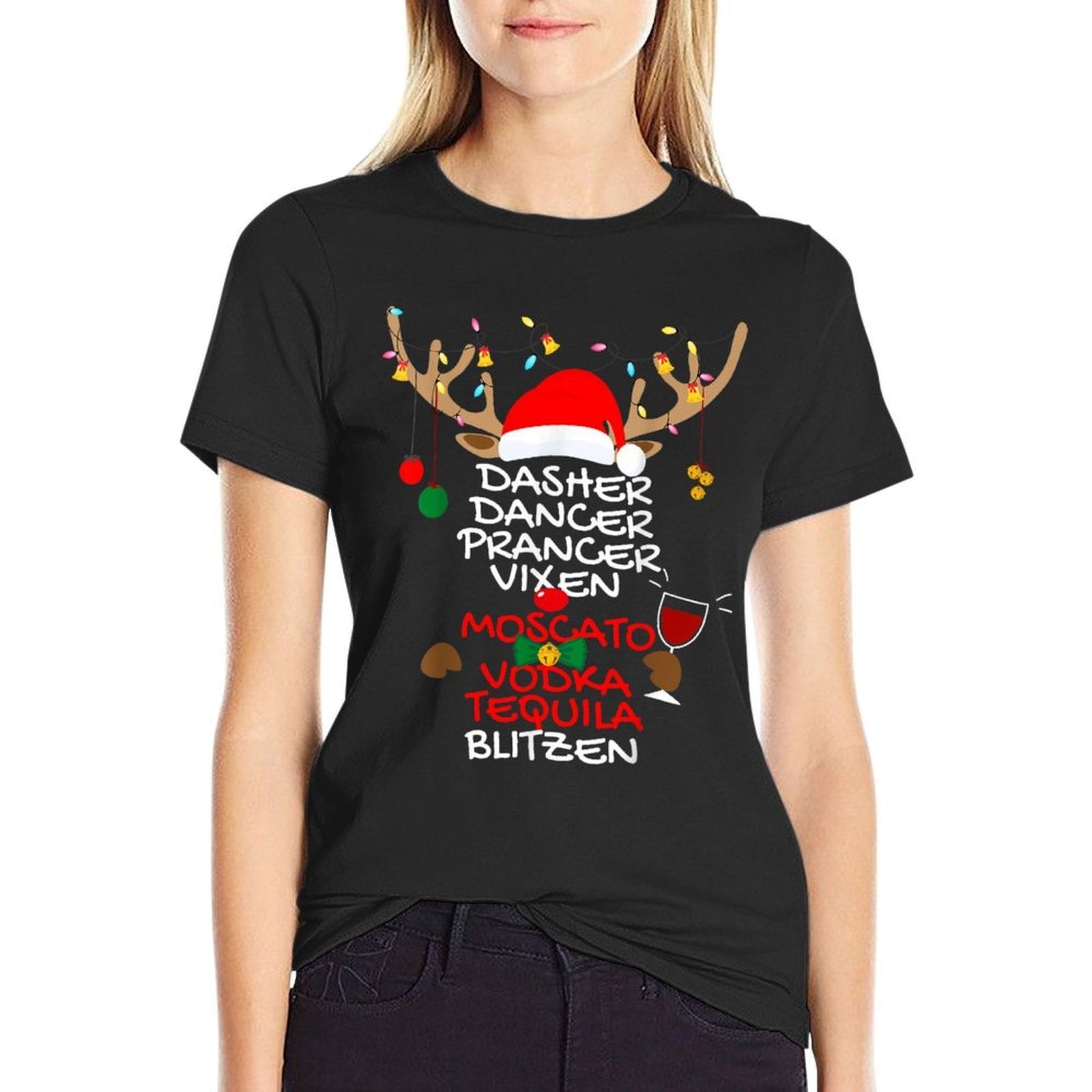 Dasher Dancer Prancer Vixen Moscato Vodka Tequila Blitzen  Breathable T-Shirt