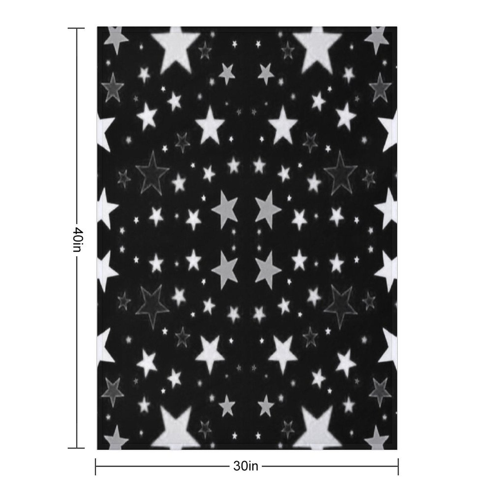 Black White Stars Wrinkle-free Throw Blanket