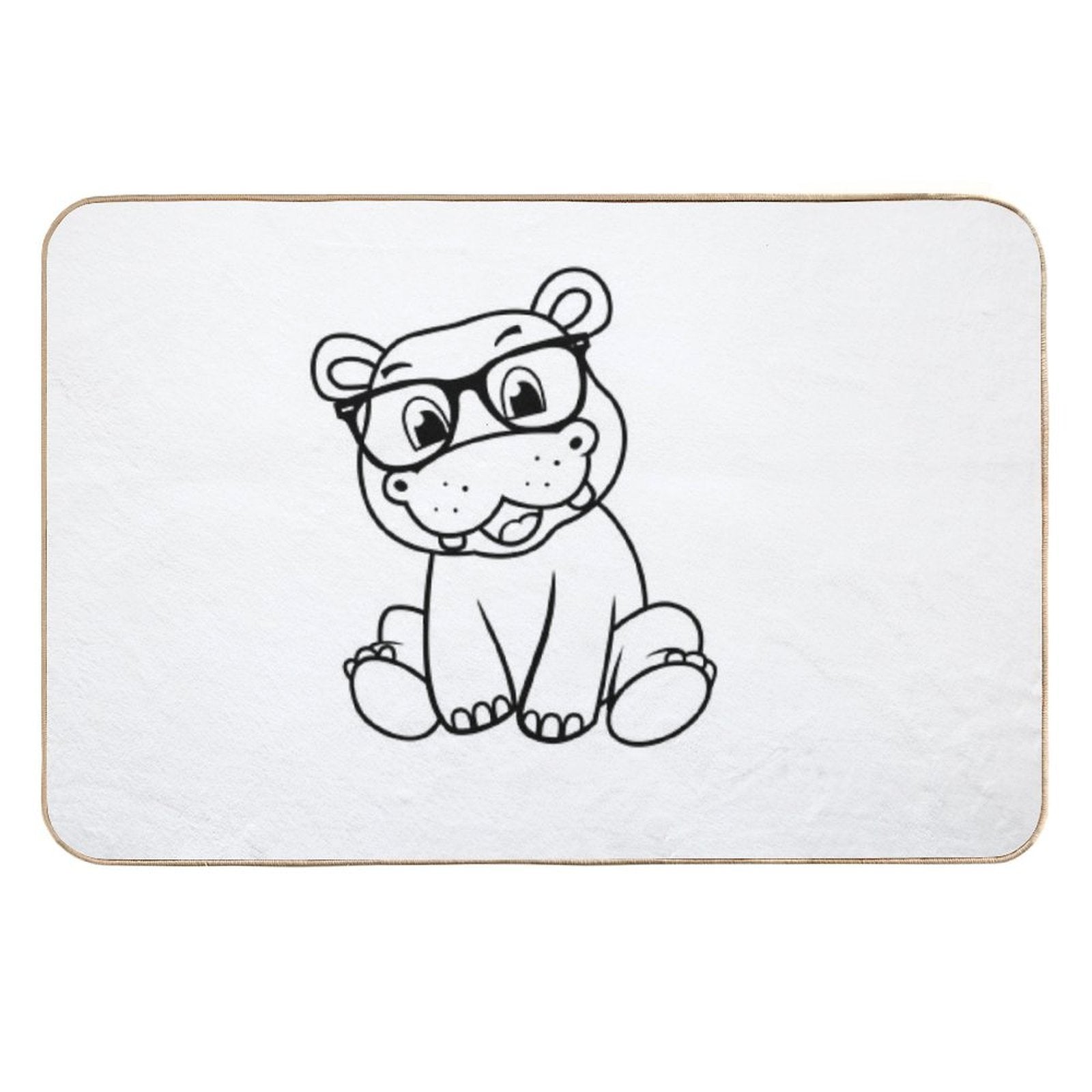 Hip Hip Hipster Hippo  Odorless Bath Mat