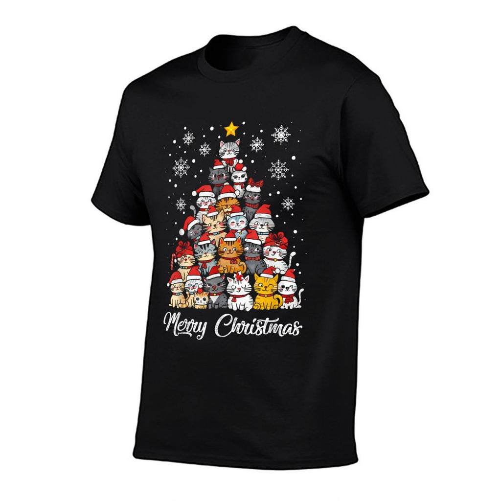 Meowy Catmas Cat Christmas Tree Xmas Girls Boys Funny Santa  Eco-friendly Material T-Shirt