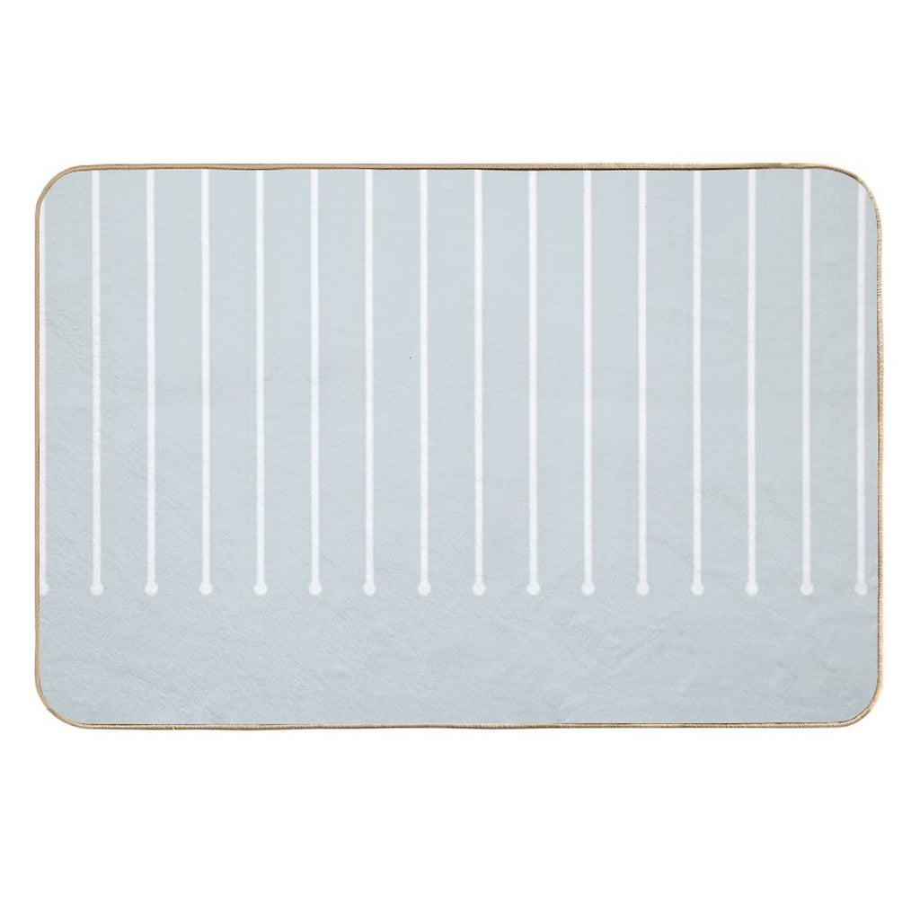 Pale Blue White Minimal Modern Stripe Polka Dot Pattern Pairs Valspar 2023 COTY Rising Tide 4008-3A  Fade-Resistant Bath Mat