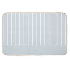 Pale Blue White Minimal Modern Stripe Polka Dot Pattern Pairs Valspar 2023 COTY Rising Tide 4008-3A  Fade-Resistant Bath Mat