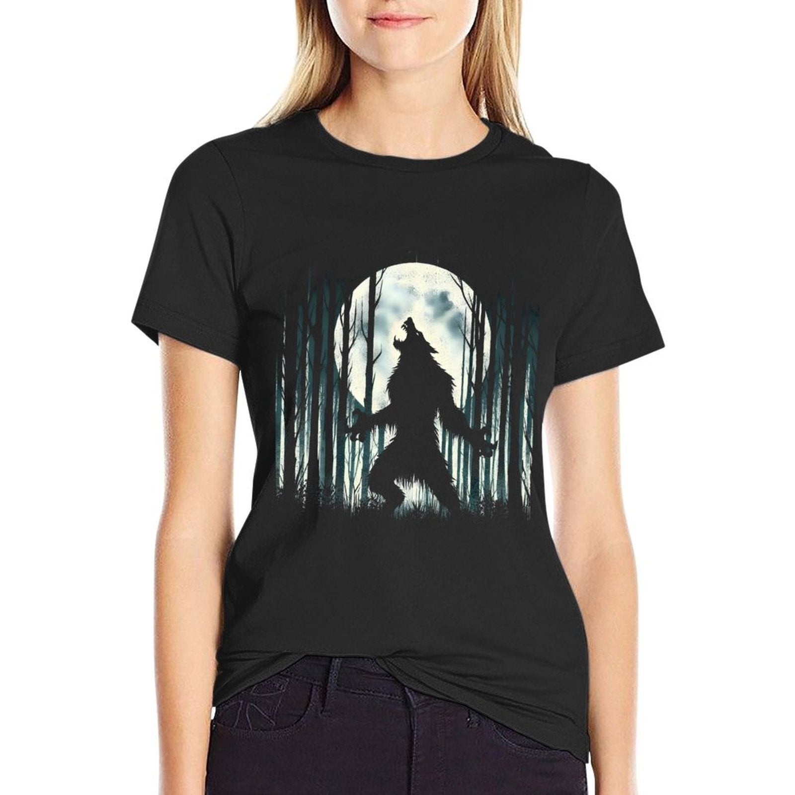 Werewolf Howling At Full Moon - Alpha Wolf Meme Literally Me  Affordable Price T-Shirt