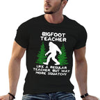 Bigfoot Teacher Funny Sasquatch Gift Men Women  Heathered Texture T-Shirt