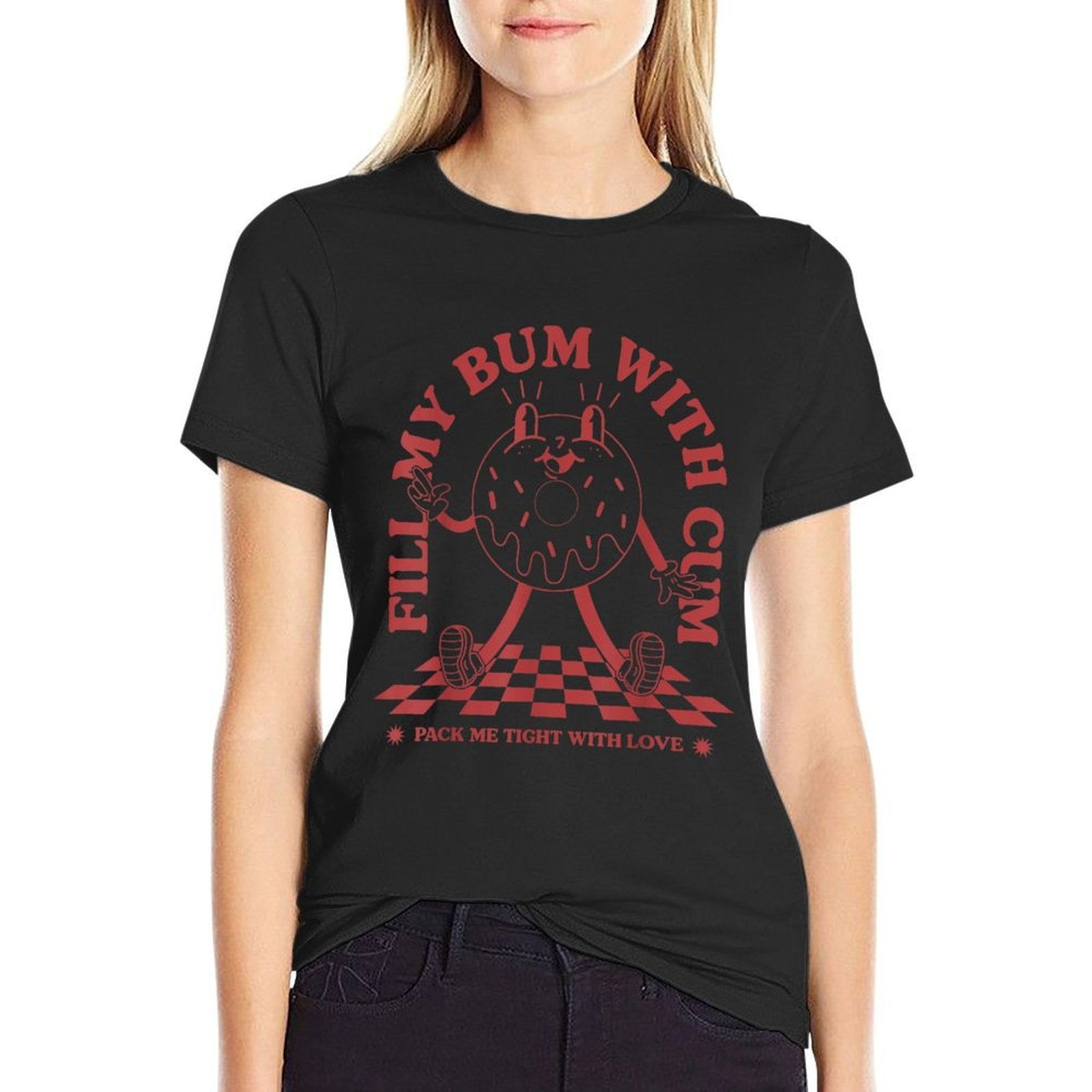Raunchy Donut Funny Gag Humor Prank Graphic  Relaxed-fit T-Shirt