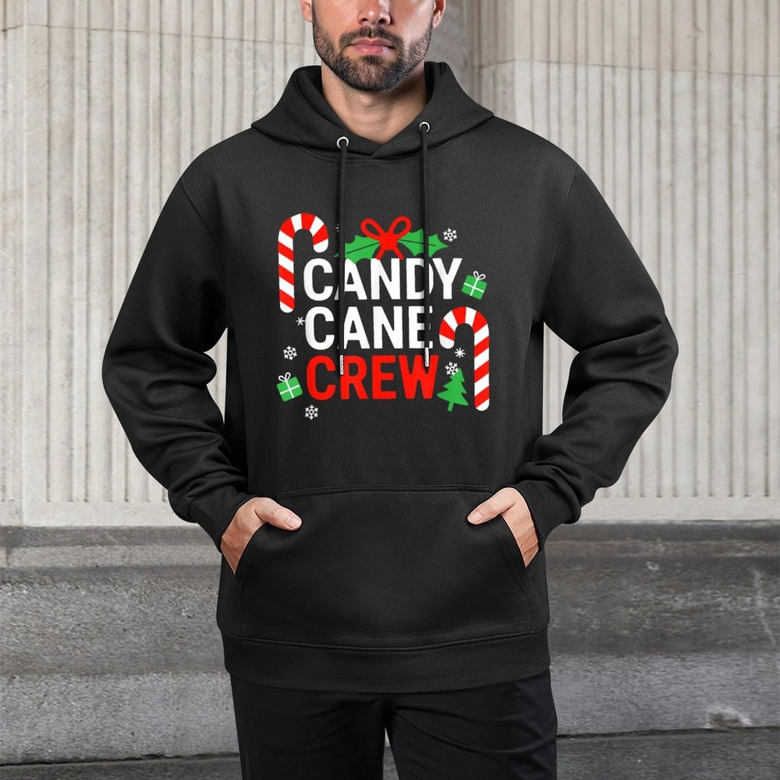 Candy Cane Crew Adult Men Women Kids Christmas Pajamas Casual Wear Hoodie