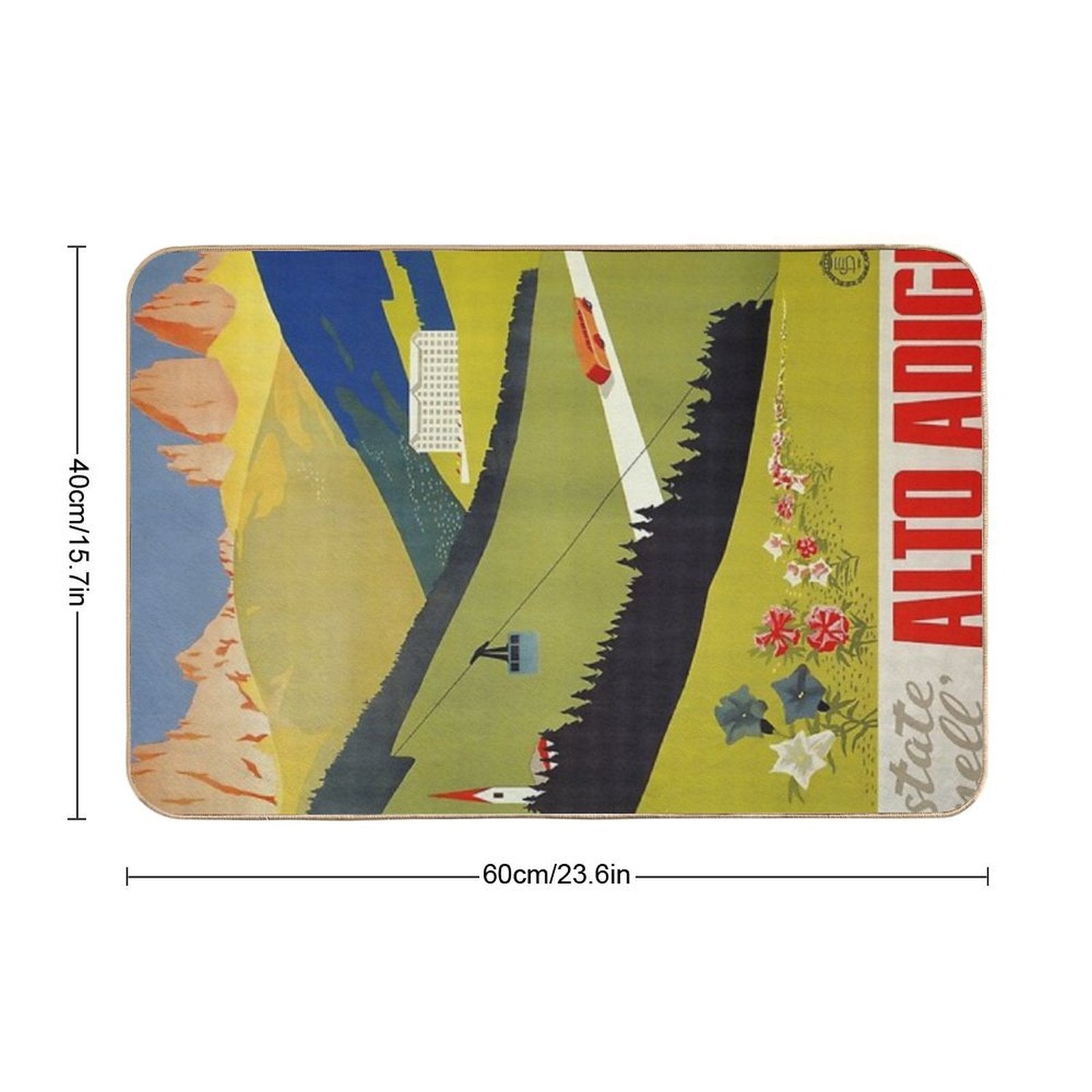 Vintage Alto Adige South Tirol Italian Travel Ad  Anti-Trip Bath Mat