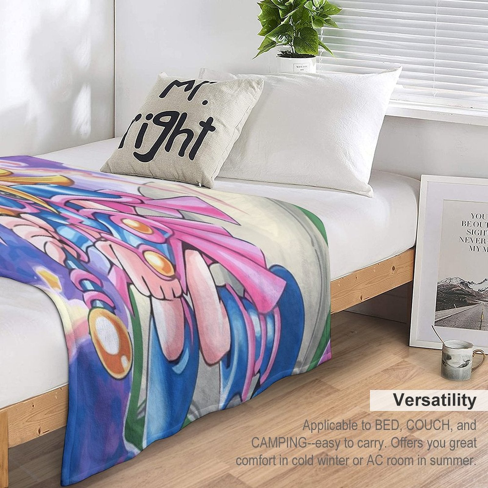 Toon Black Magic Girl Multi-functional Throw Blanket