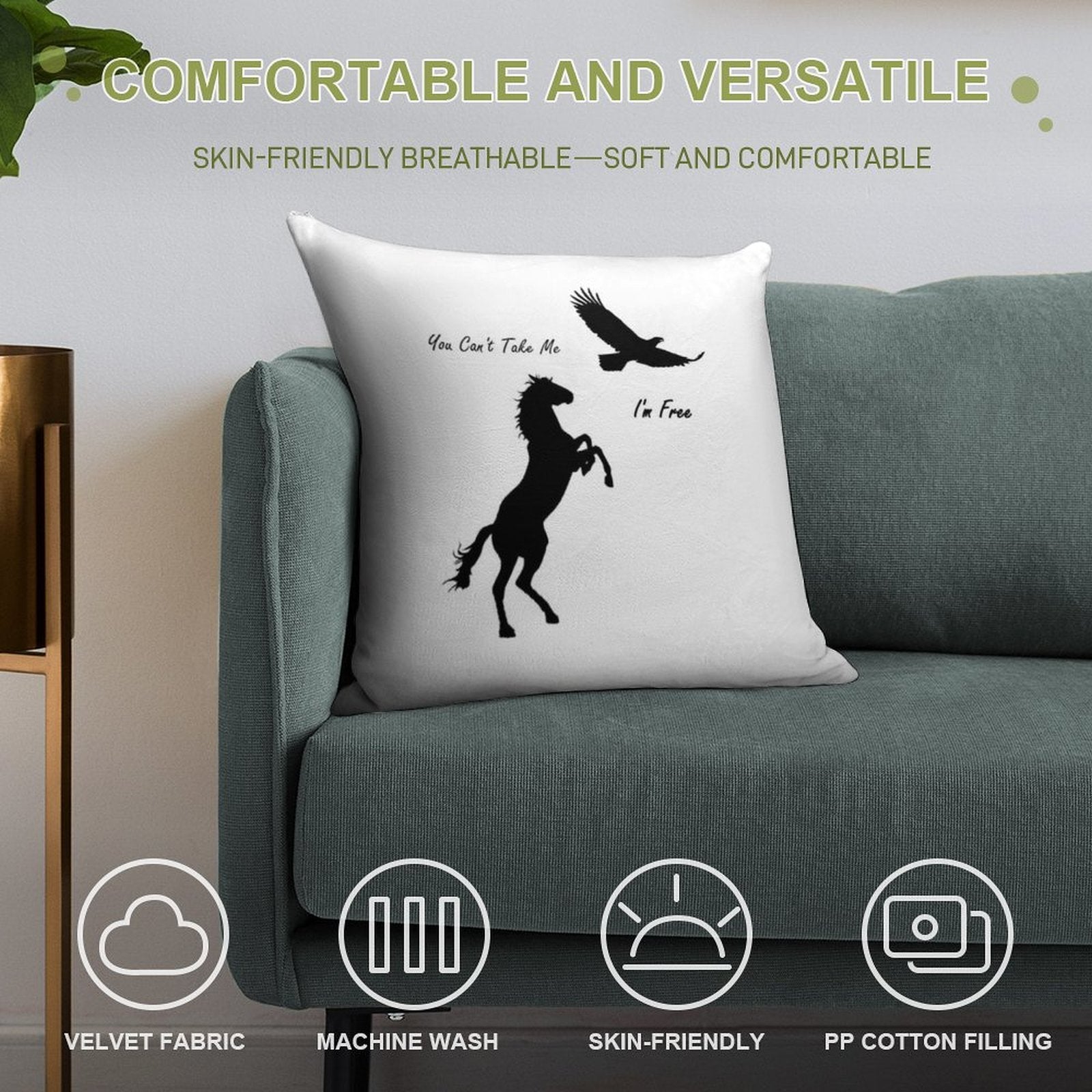 Spirit Stallion of The Cimarron Soft Easy Maintenance Throw Pillow