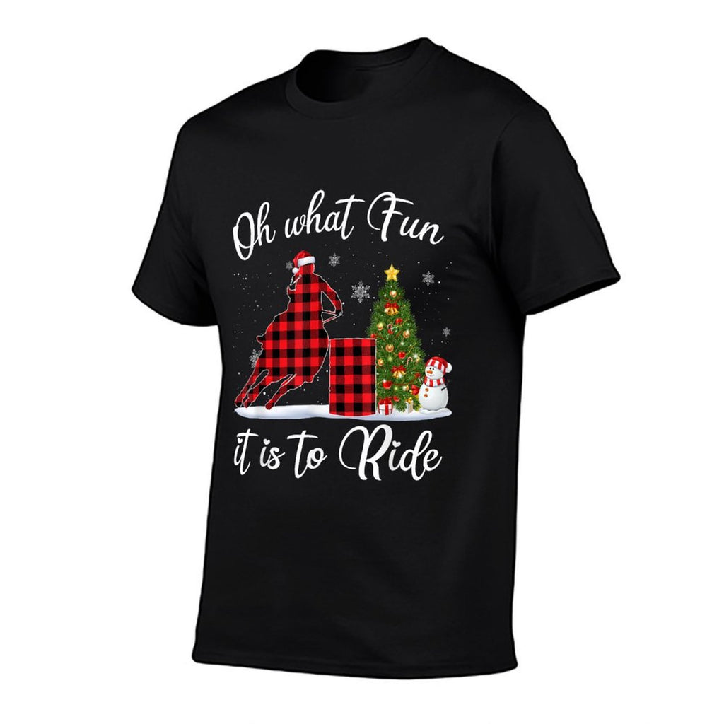 Barrel Racing Oh What Fun It Is To Ride Horse For Christmas  Moisture-wicking T-Shirt