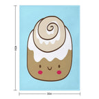 Cute Kawaii Cinnamon Bun Lightweight Throw Blanket