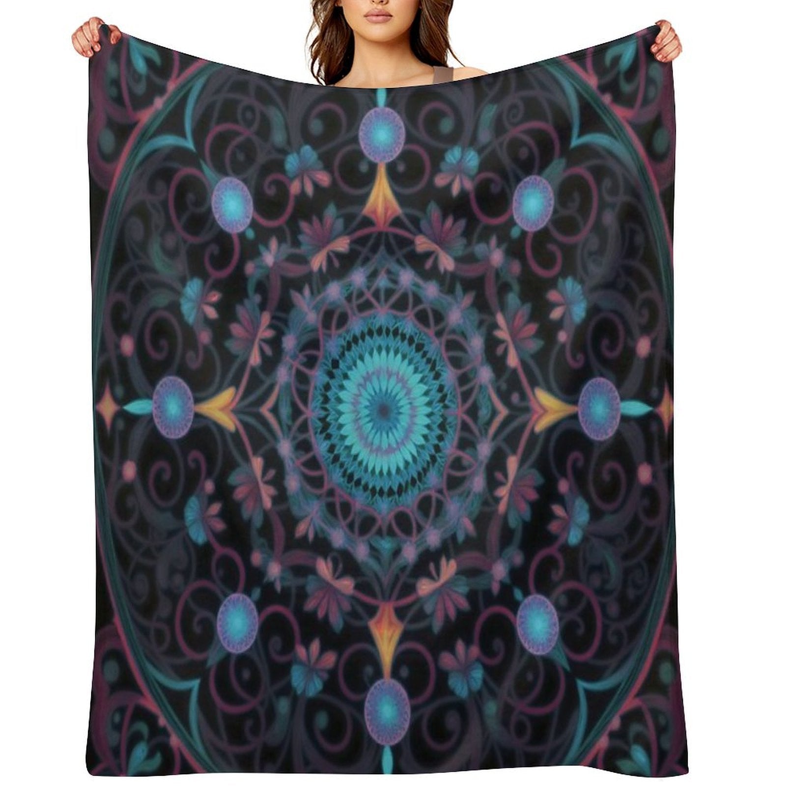 Kaleidoscopic Harmony Compact Throw Blanket