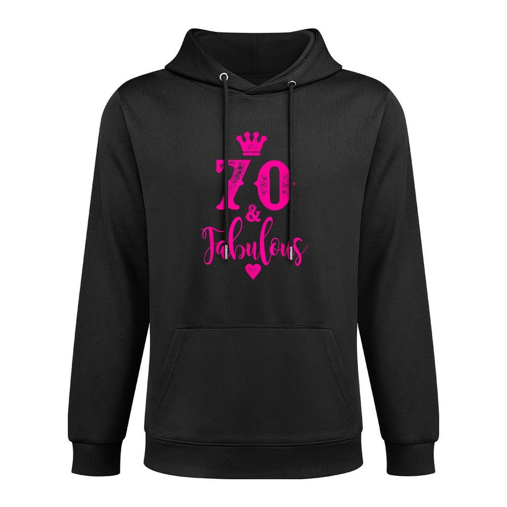 70th Birthday T-shirt Seventy And Fabulous for Women Kangaroo Pocket Hoodie
