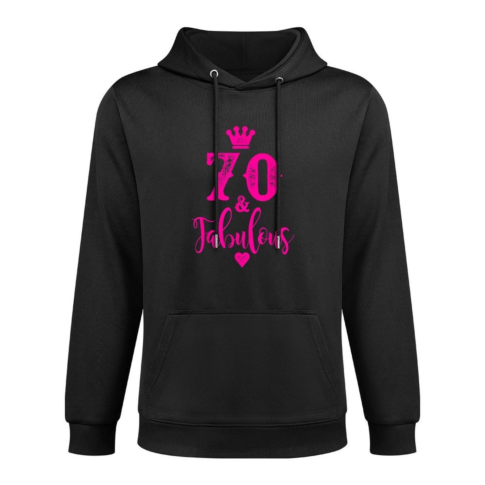 70th Birthday T-shirt Seventy And Fabulous for Women Kangaroo Pocket Hoodie