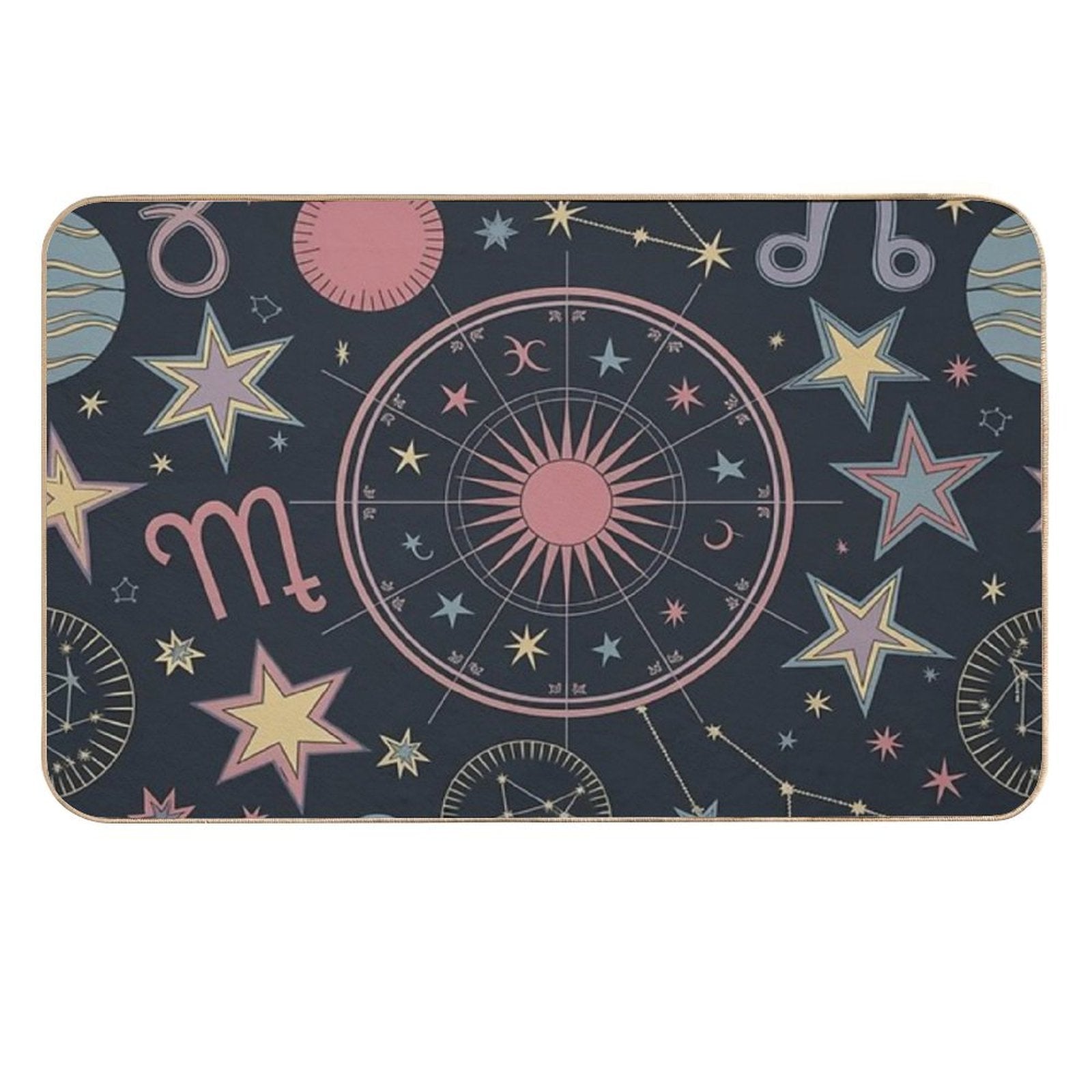Celestial Dreamscape Pattern  Fade-Resistant Bath Mat