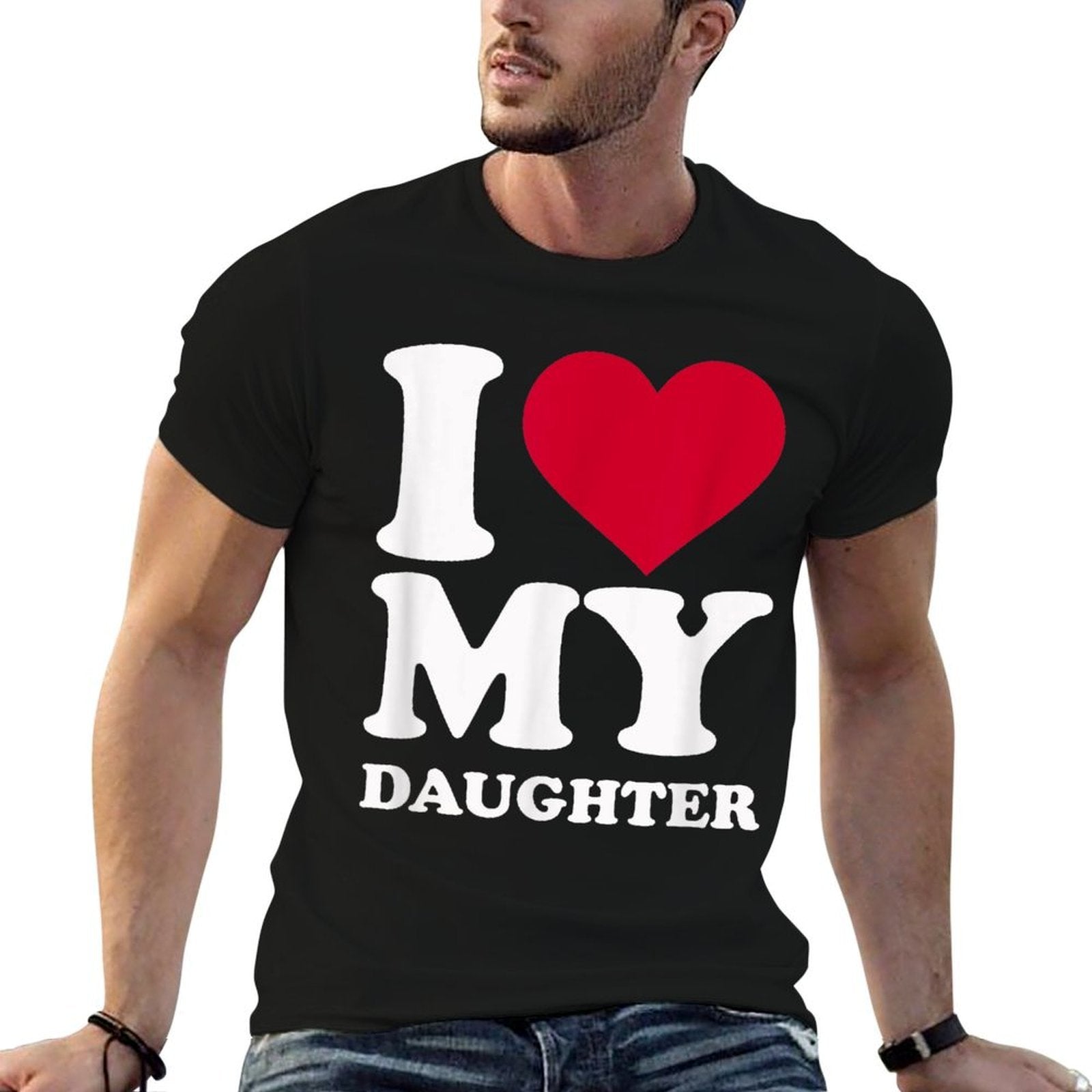 I Love My Daughter  Trendy Pattern T-Shirt