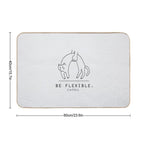 Be Flexible Kawaii Cat MinimalistSimple Art  Dirt-Trapping Bath Mat