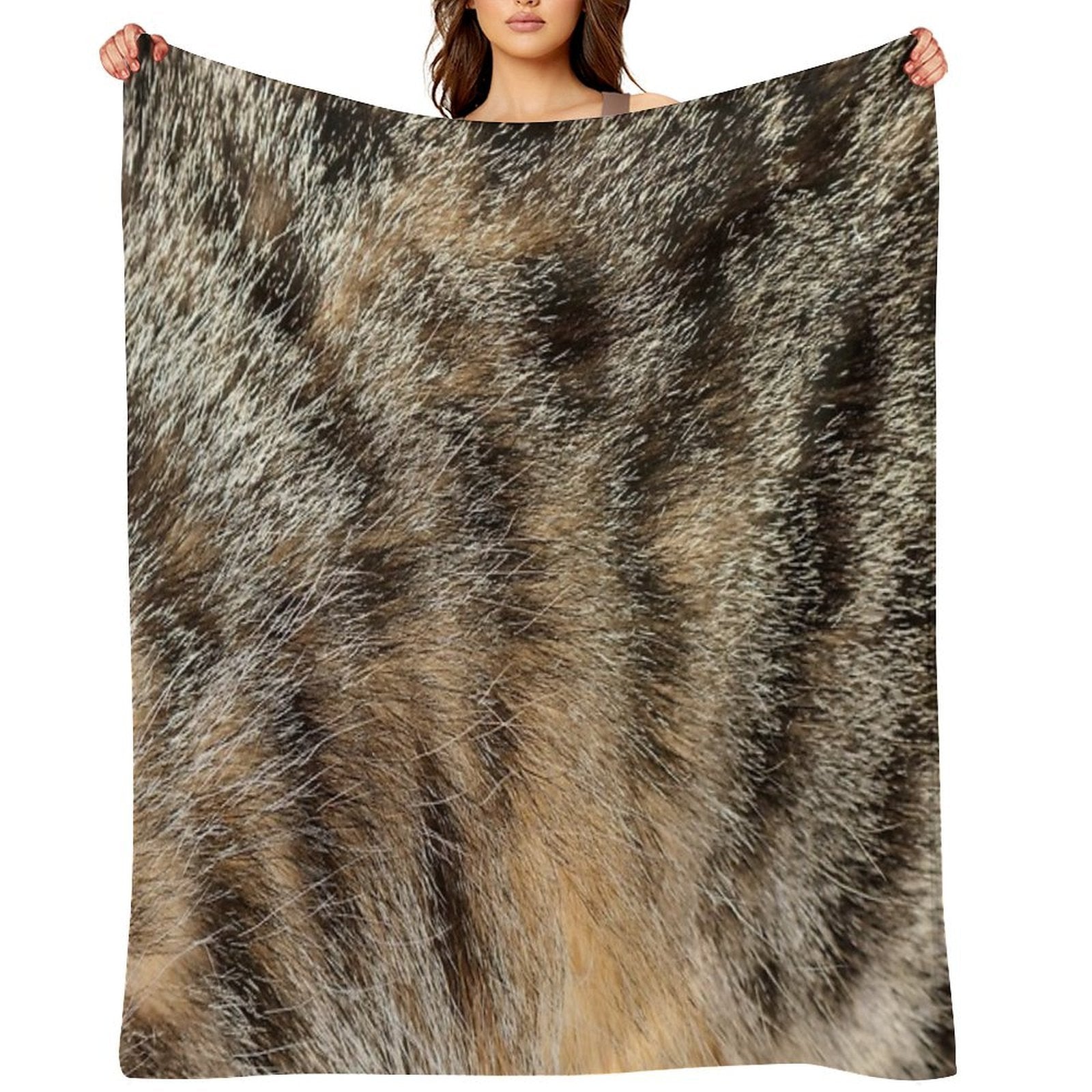 Tabby Cat Fur Multi-functional Throw Blanket