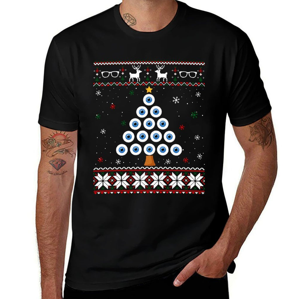 Eye Ball Christmas Tree Optometry Ugly Xmas Sweater Sweatshirt Comfortable T-Shirt