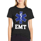 EMT EMS Paramedic Thin White Line Two-Sided EMT Gift  Heathered Texture T-Shirt