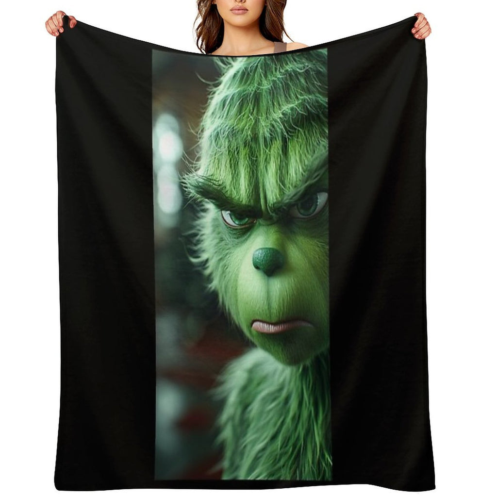 Grinchy Charm Add A Touch of Whimsy to Your Space Gift-ready Throw Blanket