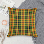 Westy Tartan Yellow Plaid for Bulli Bus Camper Soft Washable Throw Pillow