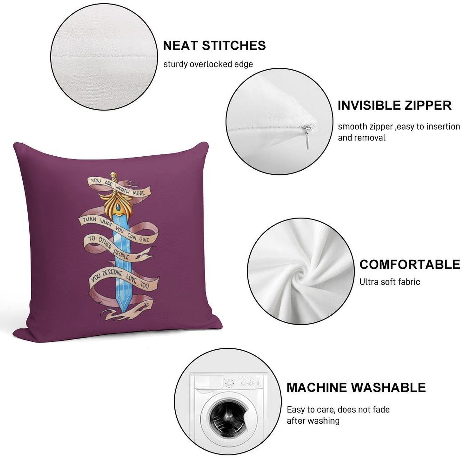 You Deserve Love Too Soft Shrink-Resistant Throw Pillow