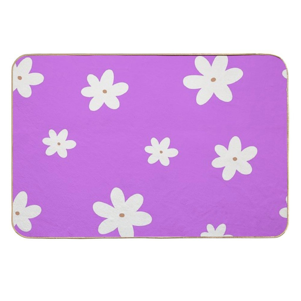 Simple Flowers Pattern  Pet-Safe Bath Mat