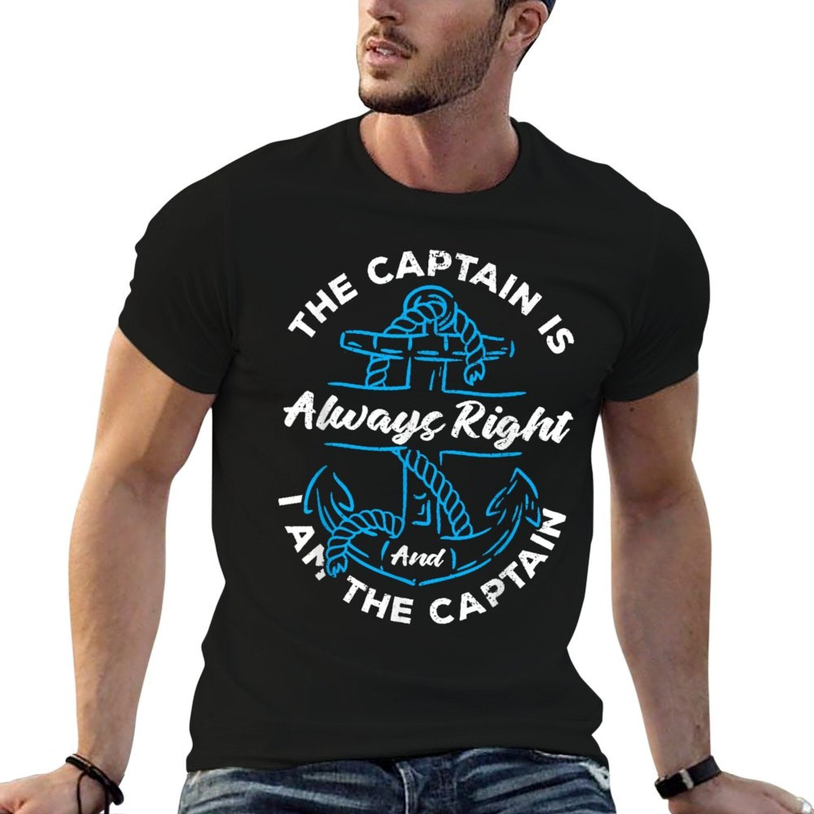 The Captain Is Always Right And I Am Captain  Heathered Texture T-Shirt