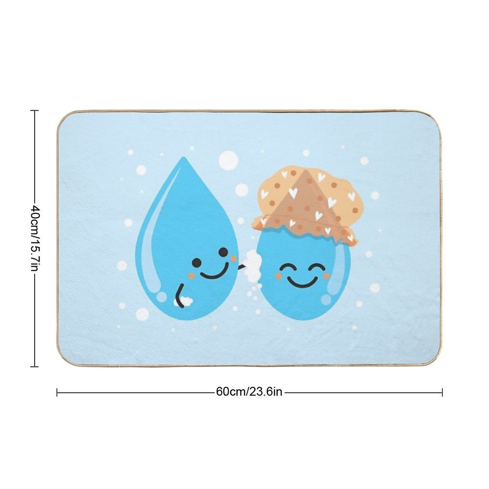 Cute Water Droplets Bathing  Multi-Purpose Bath Mat