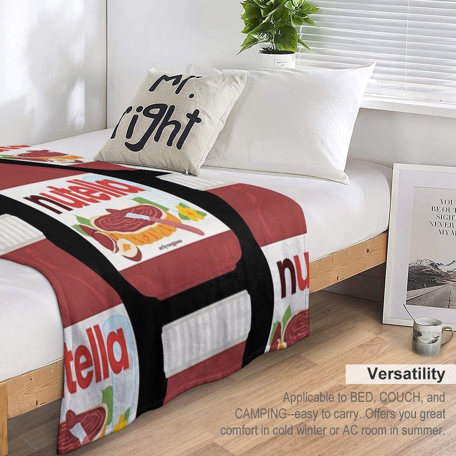 Nutella - Jar Chocolate Hezelnut Cocoa Spread Versatility Throw Blanket