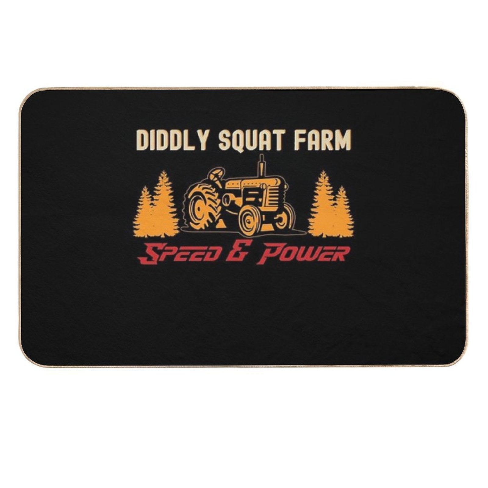 Diddly Squat Farm Speed And Power Tractor Lover ,Retro Vintage Tractor Farming  Non-Slip Bath Mat