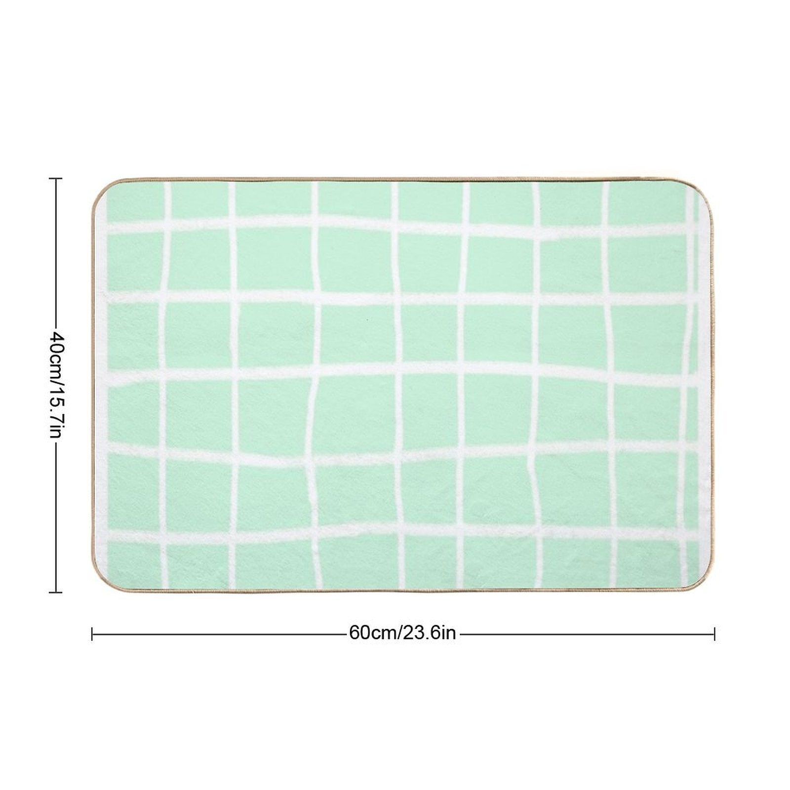 Hand Drawn Pastel Mint Pattern (mint Green Snow White)  Multi-Purpose Bath Mat