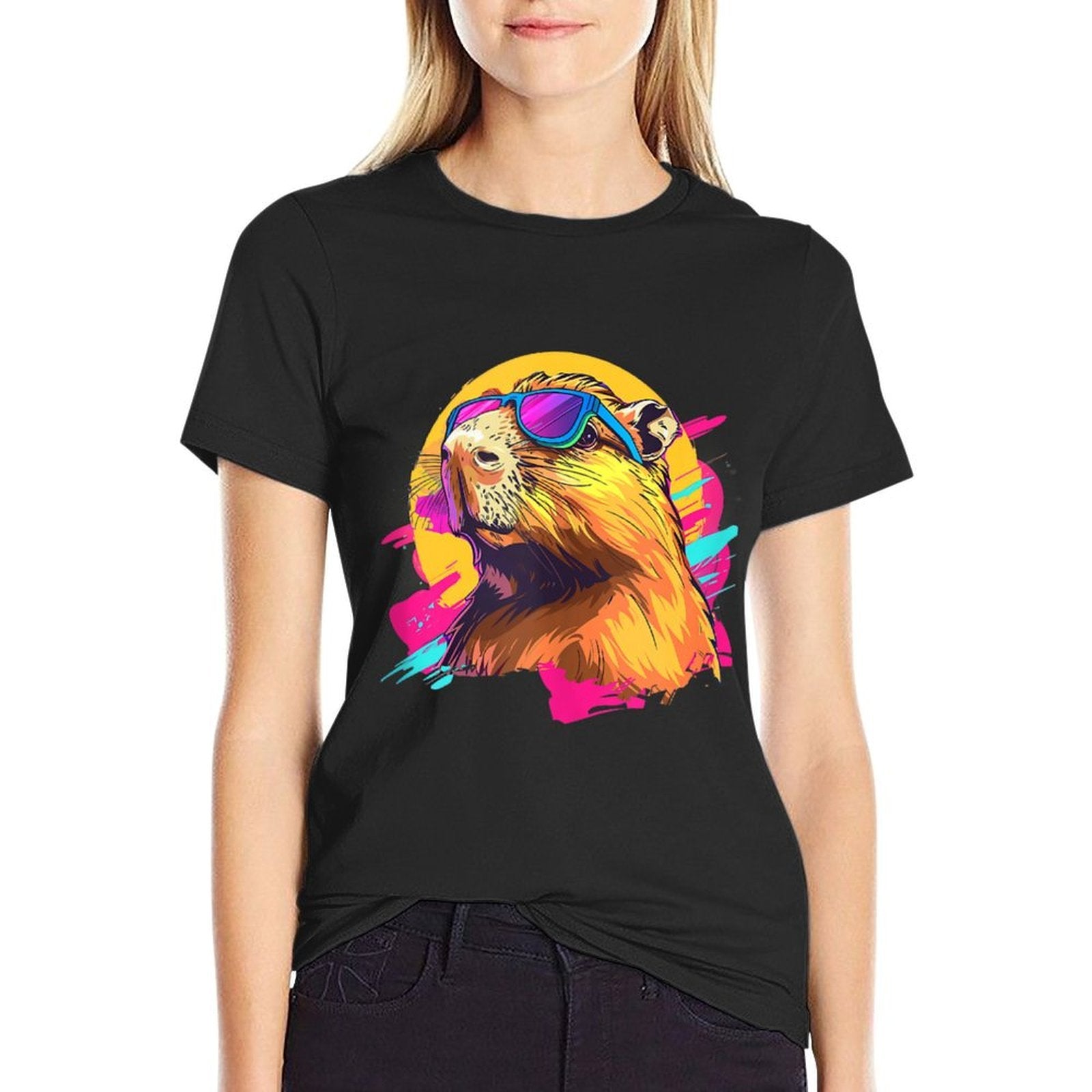Retro Vintage Meme Lover Capybara  Wrinkle-resistant T-Shirt