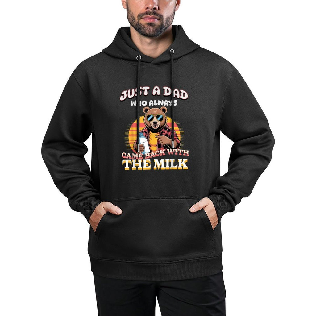 Just A Dad Who Came Back Retro Bear Funny Dad Shape Retention Hoodie