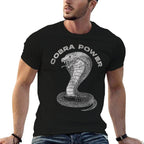 Vintage Distressed King Cobra Power Snake Muscle Car Karate  Polyester Blend T-Shirt