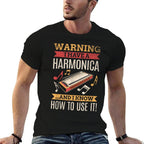 Harmonica Vintage Retro Harmonica Player Gift  Trendy Pattern T-Shirt