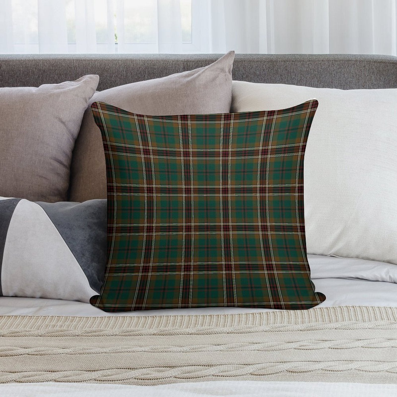 Murphy Tartan Classic Irish Plaid Soft Shrink-Resistant Throw Pillow
