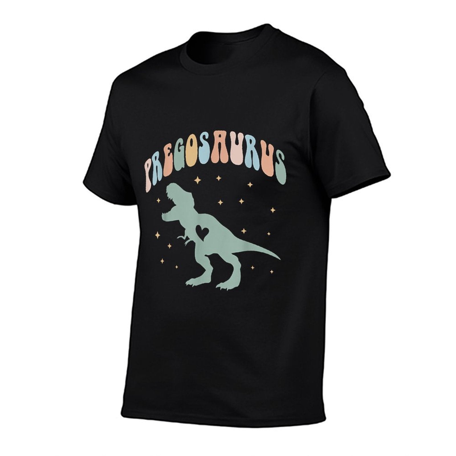 Pregosaurus Cute Retro Mommy Dinosaur Pregnancy Announcement  Fade-proof Color T-Shirt