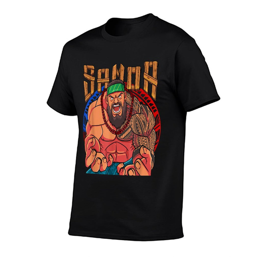 Samoan Pride Polynesian Warrior Samoa  Rolled Sleeves T-Shirt